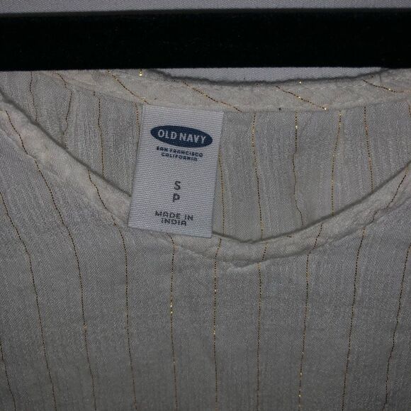 Old Navy Women's Cream & Gold Striped Top - Picture 4 of 7